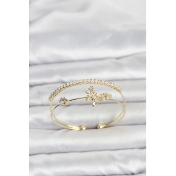 Pirinç Gold Renk Model Kadın Bileklik TJ-BB8505