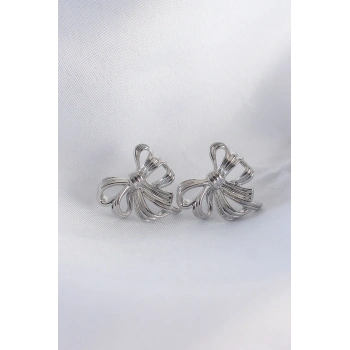 Pirinç Gümüş Renk Fiyonk Küpe TJ-BKP8945