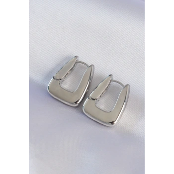 Pirinç Gümüş Renk Kalın Küpe TJ-BKP8979