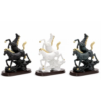 Polyester 2Li Şahlanmış At Figürü Alk1626