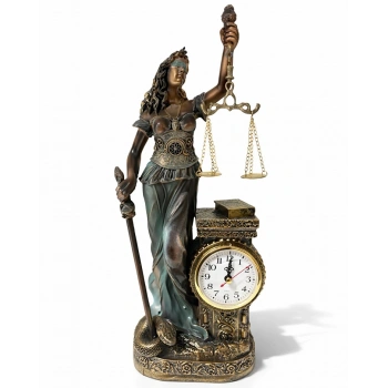 Polyester Saatli Adalet Figürü Liv416