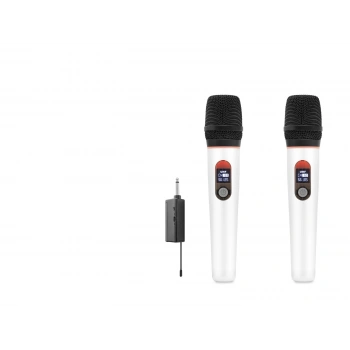 Profesyonel Kablosuz Uhf 2 Mikrofonlu Set 6.35 Mm - Beyaz HDX2791B