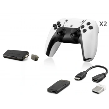 Retro Oyun Stick Hdmi Çift Gamepad Seti 2.4G Kablosuz - Beyaz HD331
