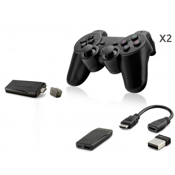Retro Oyun Stick Hdmi Çift Gamepad Seti 2.4G Kablosuz - Siyah HD327