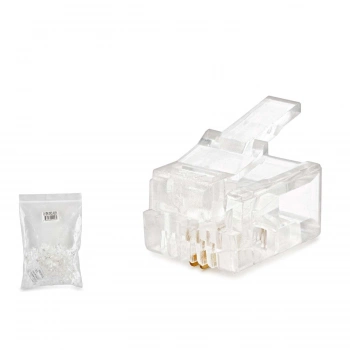 RJ11 Konnektör 2 Pın Telefon 100 Lü Paket Şeffaf HDX5018