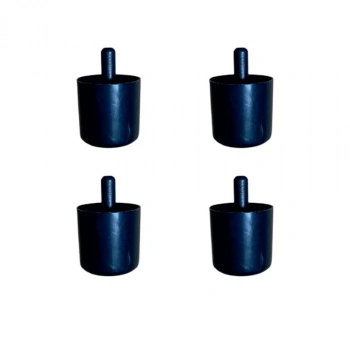 Silindir Plastik Ayak Geçmeli Pimli - 50MM - Siyah 12MM HKS278 - 4 Adet