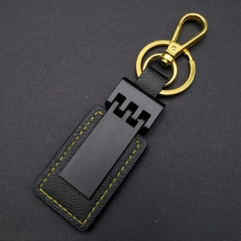 Siyah Gold Deri Metal Anahtarlık