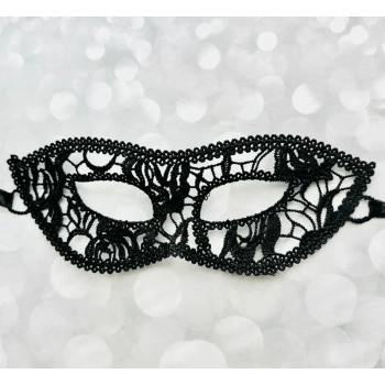 Siyah Kedi Model Dantel Parti Maskesi 12 No