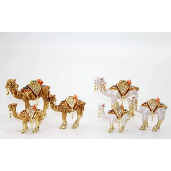 Swaroski Taşlı 3Lü Deve Figürü