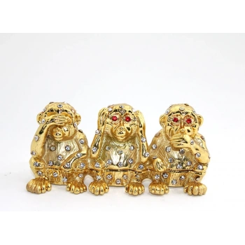 Swarovski Taşlı 3lü Maymun Seti