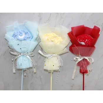 Tekli El Örgüsü Çiçek Buketi