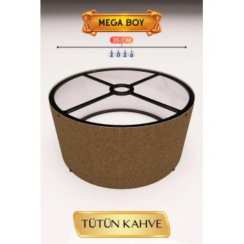 Tütün Kahve Lambader Başlığı 35 CM Mega Boy