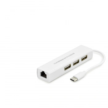 Type-C 3.1 Hub Ethernet 4 Port Beyaz HDX7007