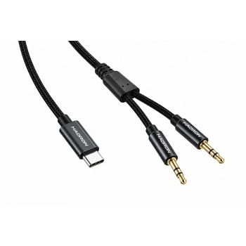 Type-c 3.5 Mm Çift Çıkışlı Ses Kablosu 1.15 M GJ036
