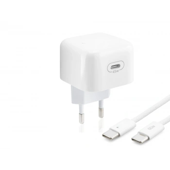 Type-c Hızlı Şarj Seti 45W Type-c Adaptörlü 1 M Örgülü Kablolu Beyaz ND1014