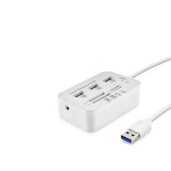 Usb 3.0 Hub Kart Okuyucu 7 Port 5 Gbps Beyaz HDX7028