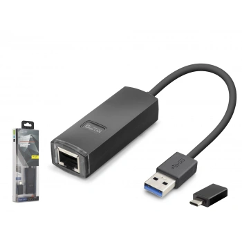 Usb 3.1 Usb Type-c Gen1 Ethernet Adaptör Gigabit Siyah LAN03