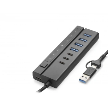 Usb Type-C 3.2 Gen1 Hub Anahtarlı 8 Port 5 Gbps Siyah HDX7062