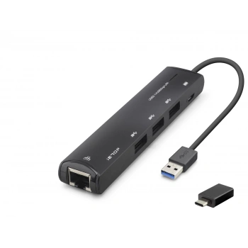 Usb Type-c 3.2 Gen1 Hub Gigabit Lan 4 Port 5 Gbps Siyah HDX7897