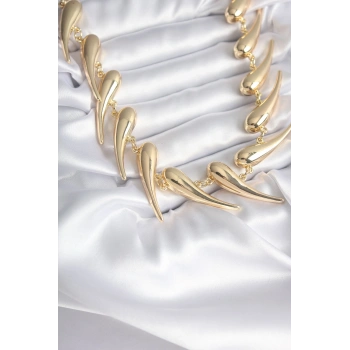 VIP Seri Özel Tasarım Gold Renk Kadın Kolye TJ-BKO8237