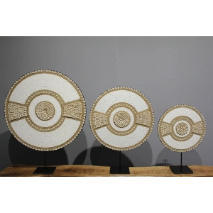 3Lü Deniz Kabuğu İşlemeli Dekoratif Obje 3Natural-15