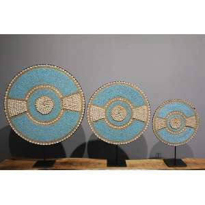 3Lü Deniz Kabuğu İşlemeli Dekoratif Obje 3Natural-17