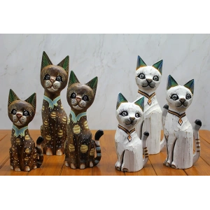 Ahşap 3Lü Kedi Seti 30 Cm Okas:2