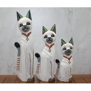 Ahşap 3Lü Kedi Seti 50 Cm Okas:1