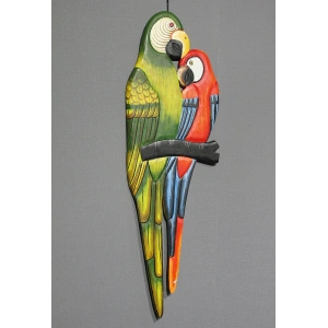 Ahşap Duvara Asmalı 2li Papağan 3Okas-11