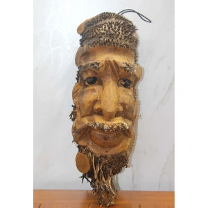 Ahşap Duvara Asmalı Yüz Figürü 3Marakas-8