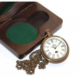 Ahşap Kutulu Pirinç Köstekli Saat Ksk2103