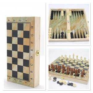 Ahşap Kutulu Satranç ve Tavla Seti Alk4219