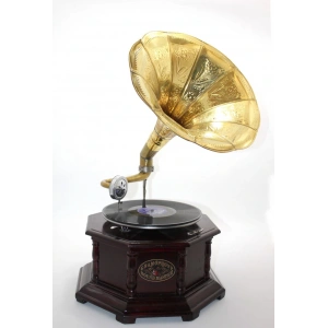 Ahşap Sekizgen Gramafon Plak Çalar Ksk3104