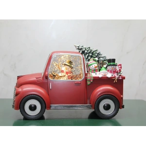 Araba Tasarımlı Işıklı Müzikli Kardan Adamlı Kar Küresi Alk3198