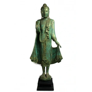 Ayakta Duran Ahşap Buda Figürü Kl 83