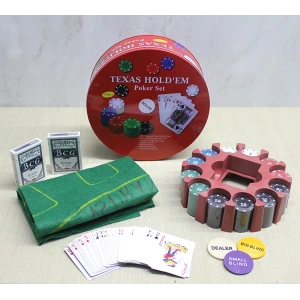 Metal Kutulu 240 Chip Ve 2 Adet İskambil  Kağit Setine Sahip Poker Oyunu Alk3539