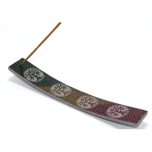 Obsidian Taşı Hayat Ağacı Tasarımı Kayık Tütsülük Ksk2218