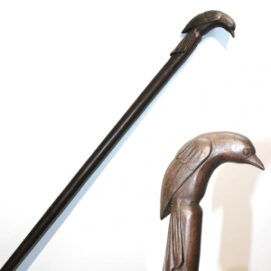 Özel Tasarım Maun Ağacı Kuş Tasarımı Baston No:34