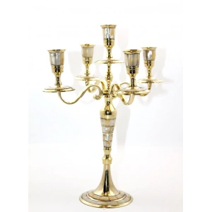 Pirinç Sedefli 5Li Şamdan 20480