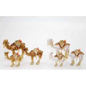 Swaroski Taşlı 3Lü Deve Figürü Alk1875