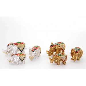 Swaroski Taşlı 3Lü Fil Figürü Alk1893
