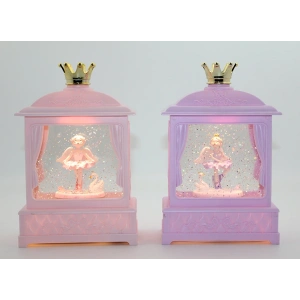 Taçlı Melek Figürlü Işıklı Müzikli Kar Küresi Alk1646