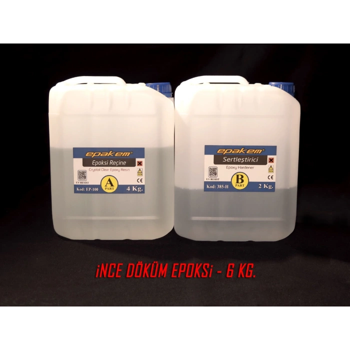 EP 100 ULTRA ŞEFFAF İNCE DÖKÜM EPOKSİ 6 KG SET