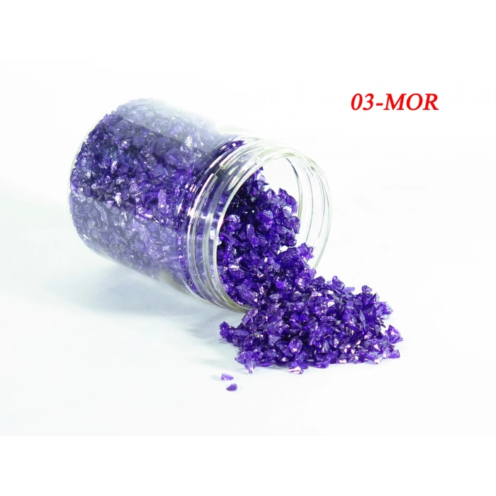 MOR RENKLİ SEDEF CAM KIRIĞI TAŞ 100 GR