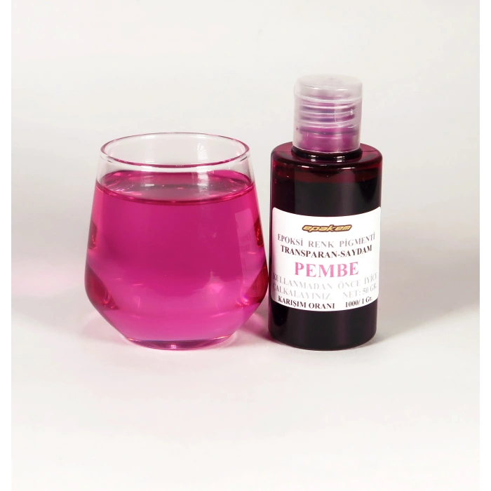 PEMBE - TRANSPARAN EPOKSİ RENK PİGMENTİ