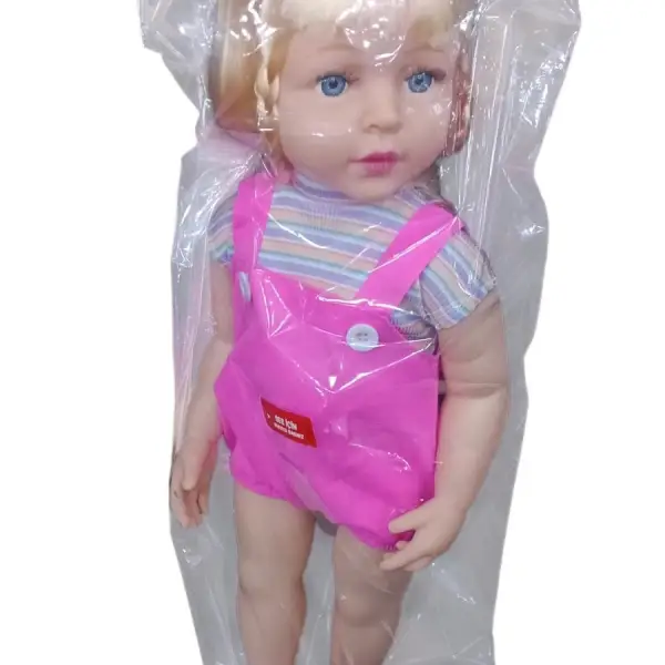 GERÇEK YÜZLÜ AYLİN BEBEK ÖRGÜ SAÇLI 58 CM PVC ET BACAK