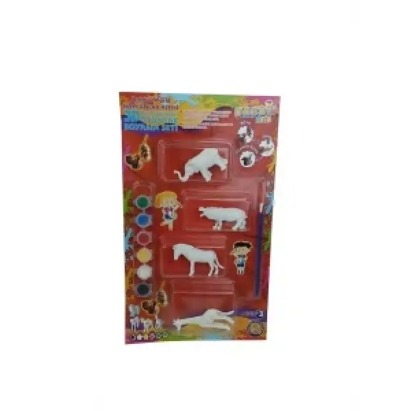 4LÜ BOYAMA SETİ FİL+ZÜRAFA+ DİNZOR *80