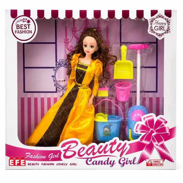 TEMİZLİK SETLİ CANDY GİRL BEBEK *48