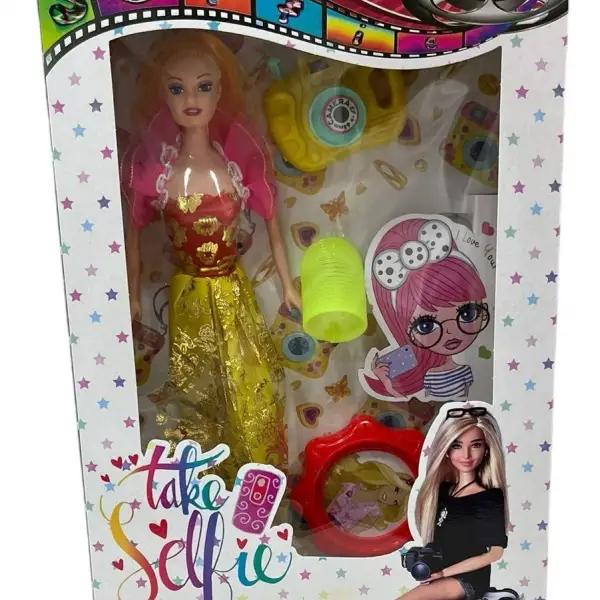 FOTOĞRAF MAKİNESİ AKSESUARLI BARBIE BEBEK*48