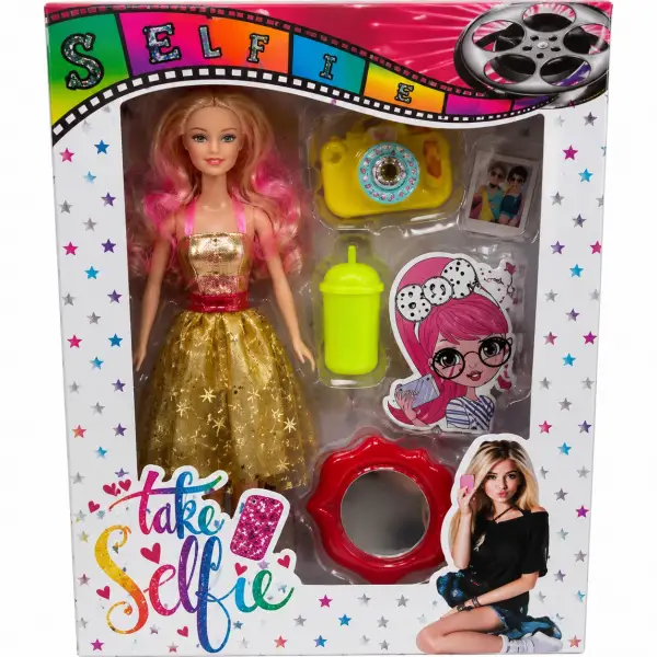 FOTOĞRAF MAKİNESİ AKSESUARLI BARBIE BEBEK*48